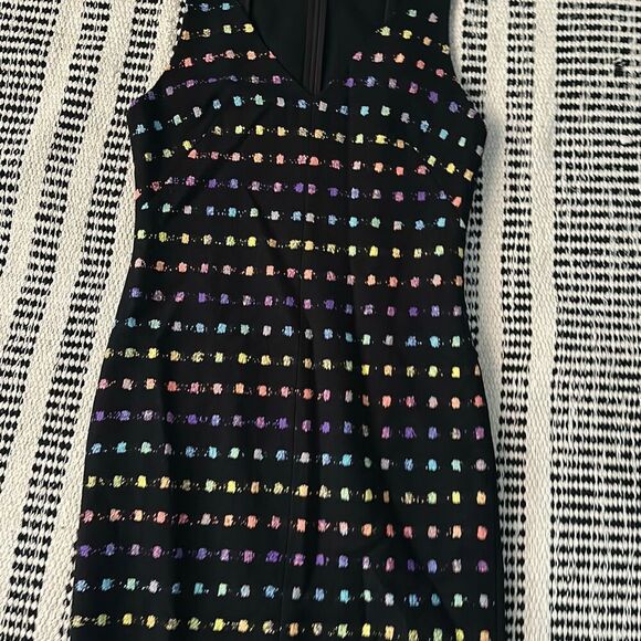 Diane Von Furstenberg Size 6 Black Tweed dress black Multicolor Dress - Picture 4 of 7